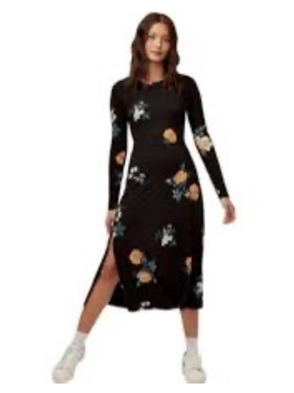 AeorWilfred Long Sleeve Floral Midi-Maxi Dress Size Small Fall Colour Pallet